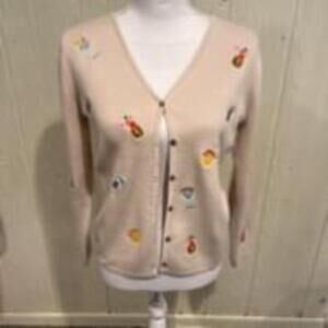 Mercer & Madison Embroidered Cocktail Cardigan Sweater Medium